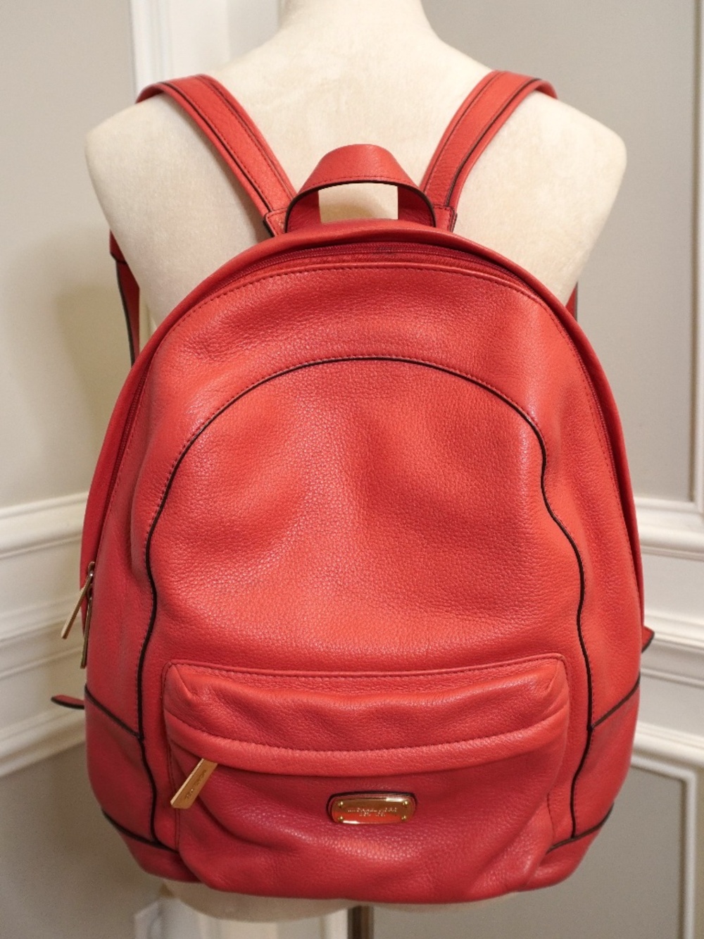 Michael Kors Leather Jet Set Signature Backpack Watermelon